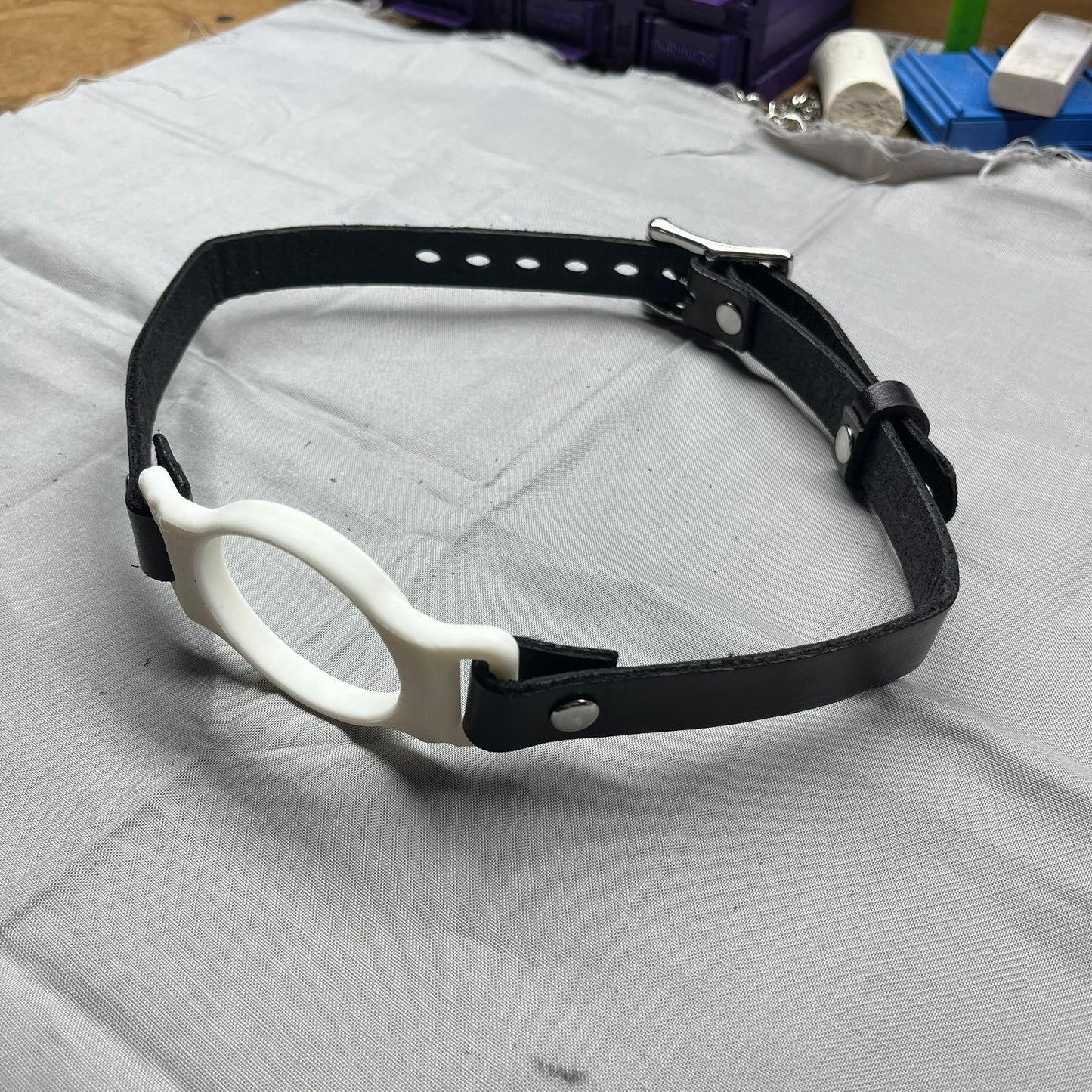 White BDSM O-Ring Gag