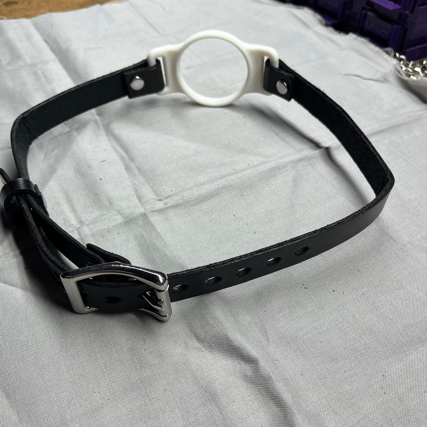 White BDSM O-Ring Gag