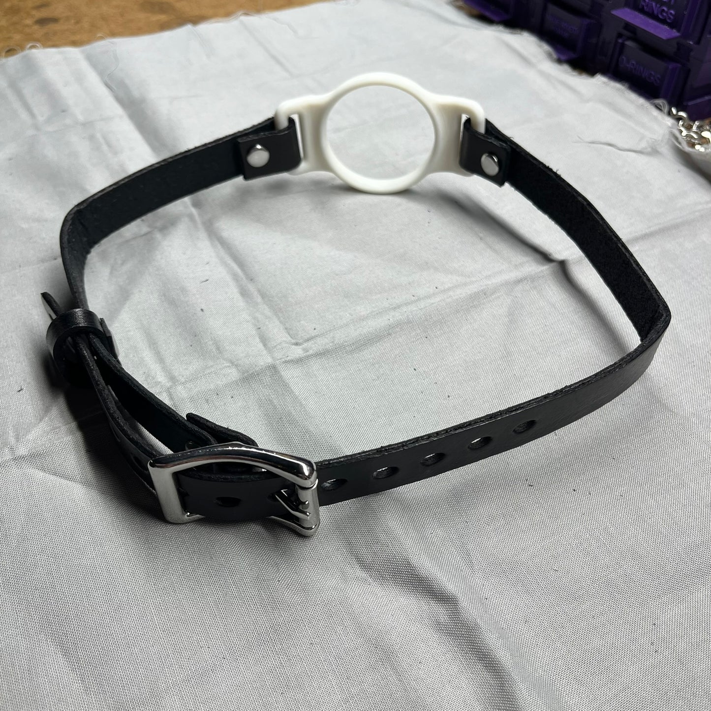 White BDSM O-Ring Gag